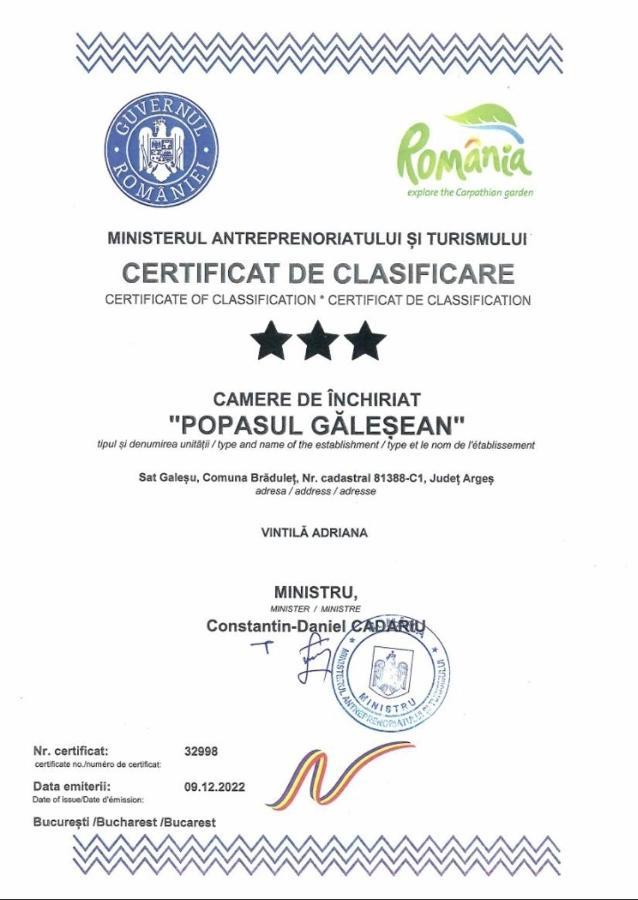 Popasul Galesean Hotel Galesu Bagian luar foto